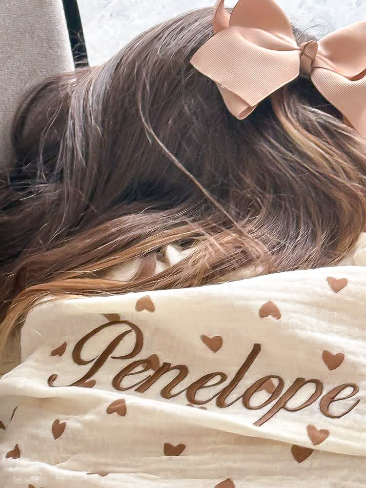 Personalised Beige Heart Pajamas