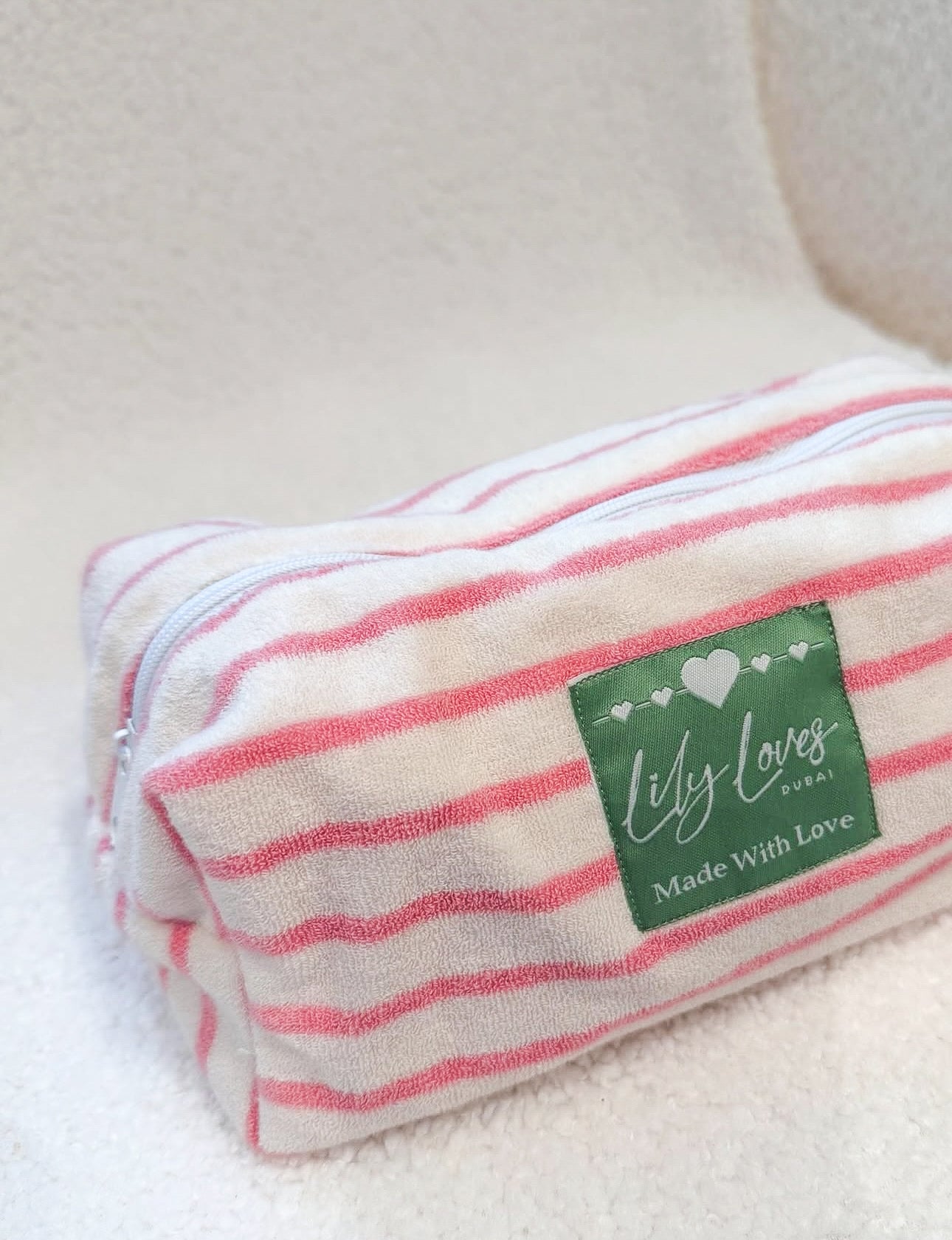 Towelling Pouch - Pink