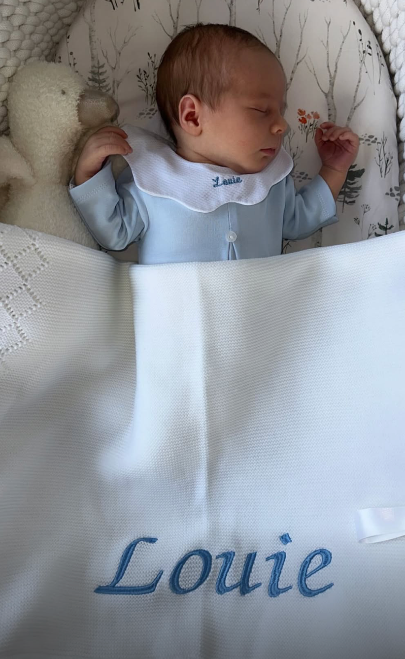 100% Cotton Spanish Baby Grow – Blue