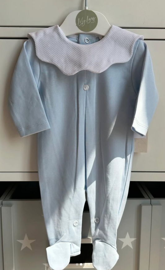 100% Cotton Spanish Baby Grow – Blue