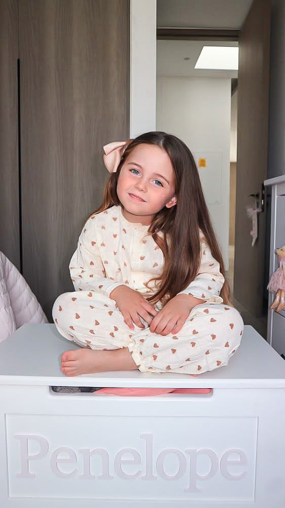 Personalised Beige Heart Pajamas