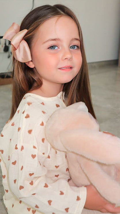 Personalised Beige Heart Pajamas