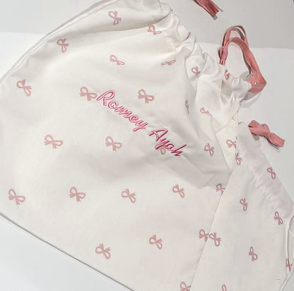 Personalised Baby Bow Wash Bags