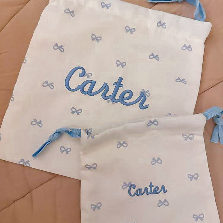 Personalised Baby Bow Wash Bags