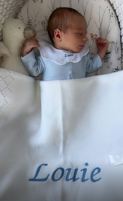 100% Cotton Spanish Baby Grow – Blue