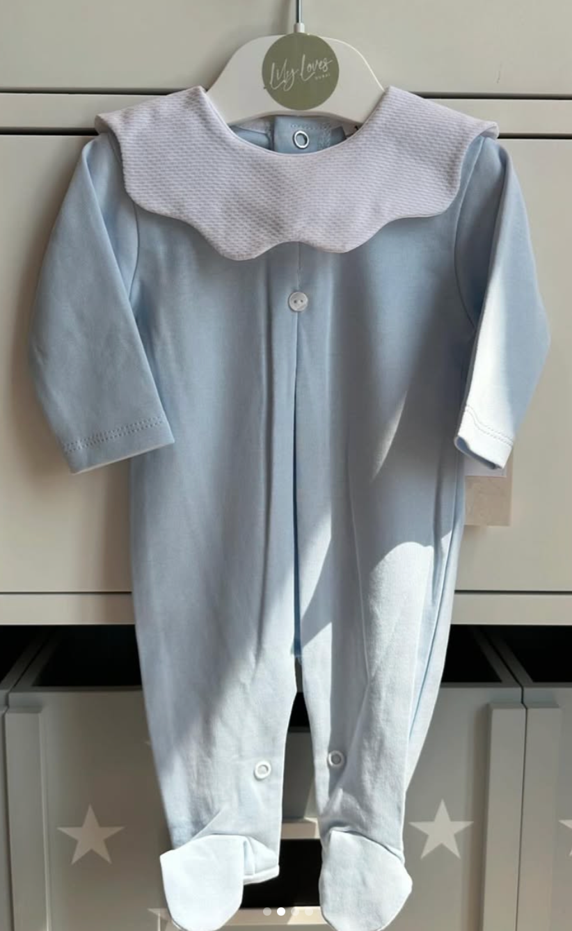 100% Cotton Spanish Baby Grow – Blue