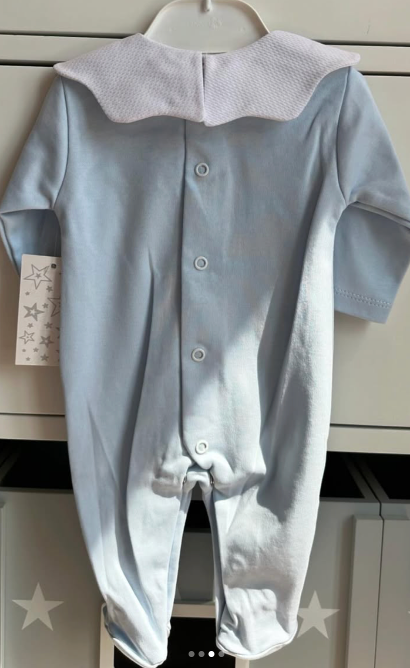 100% Cotton Spanish Baby Grow – Blue