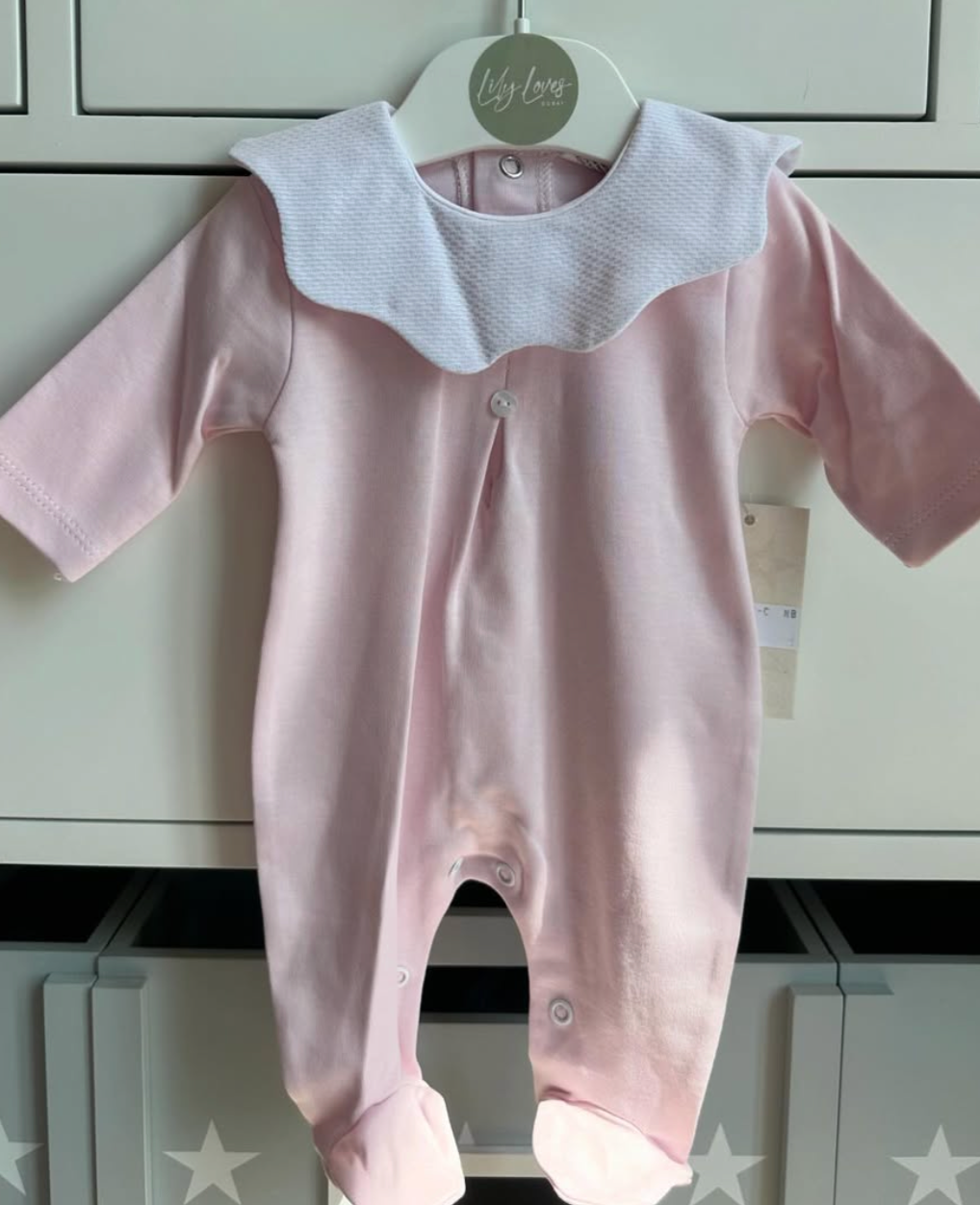 100% Cotton Spanish Baby Grow – Pink